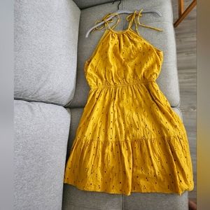 Yellow Eyelet Dress